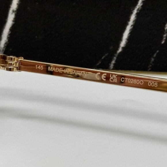 NEW CT0260O 005 CARTIER GOLD/BLACK UNISEX CARTIER EYEGLASSES - Picture 10 of 11